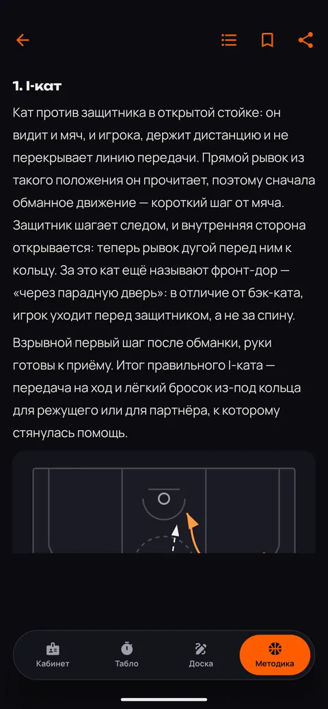 Тренерская методика в приложении: тема с оглавлением и схемами